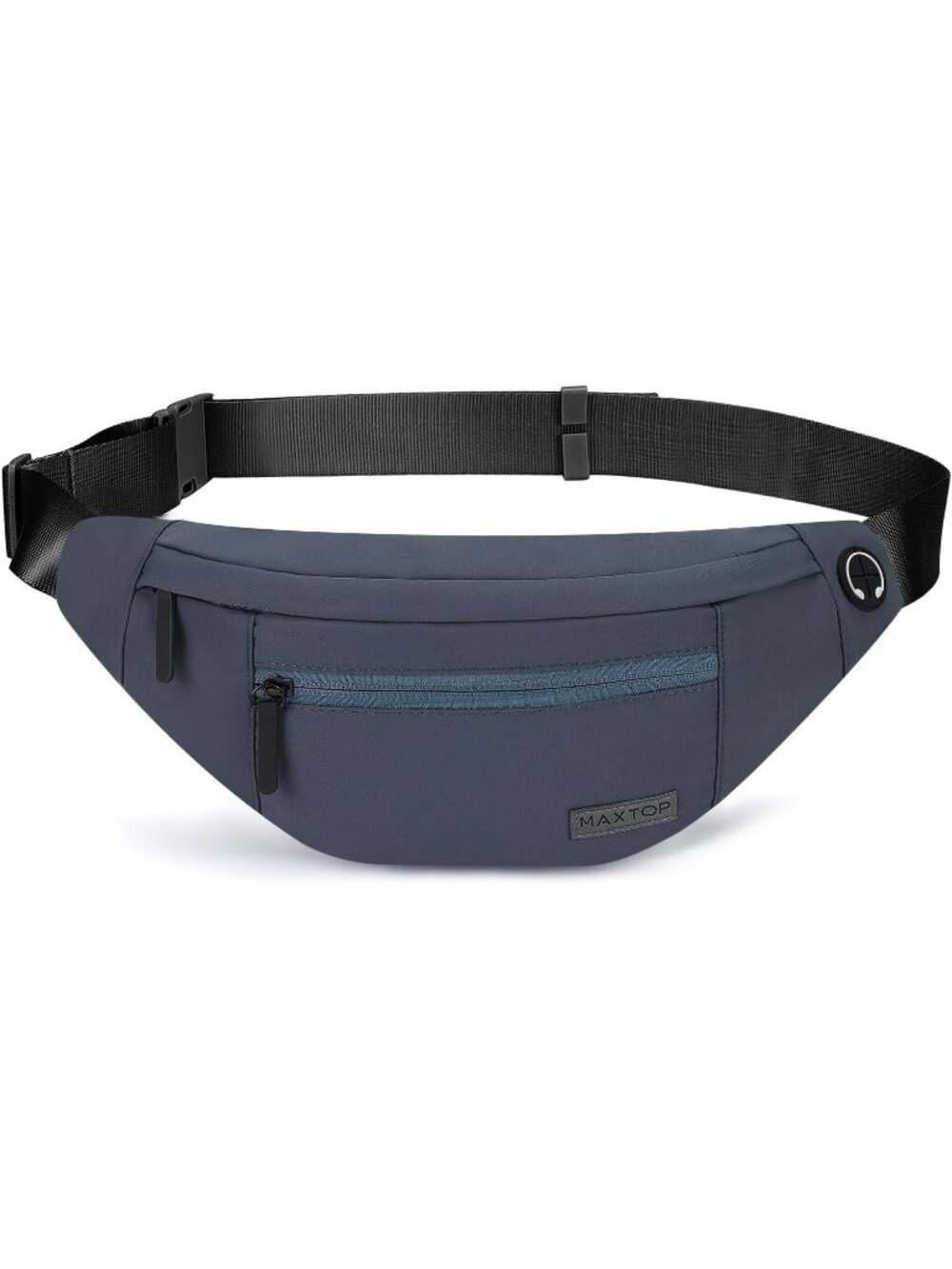 Men's Dim Grey Large Crossbody Fanny Pack With 4-Zip Belt Bag Waist Pack